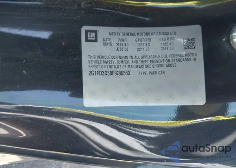 2015 Chevrolet Camaro 1Lt z USA, uszkodzony, nr VIN 2G1FD3D30F9280563